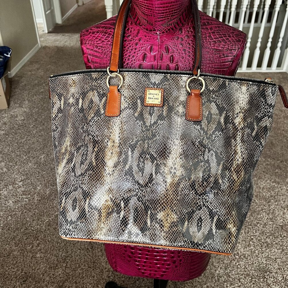 Dooney & Bourke Snakeskin Soft Leather Tote